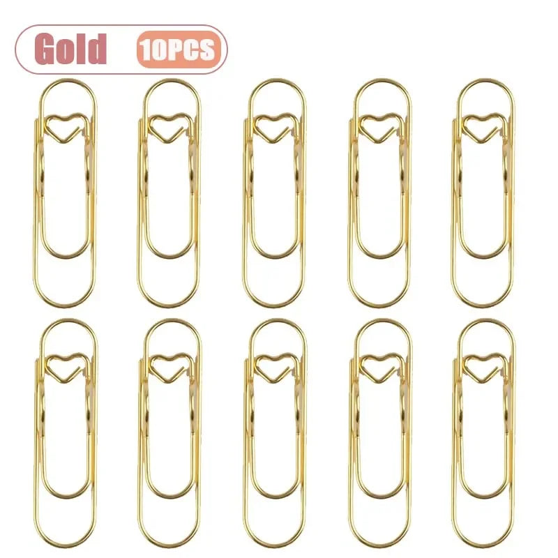 Heart-Shaped Metal Pen Clips for Notebooks and Journals