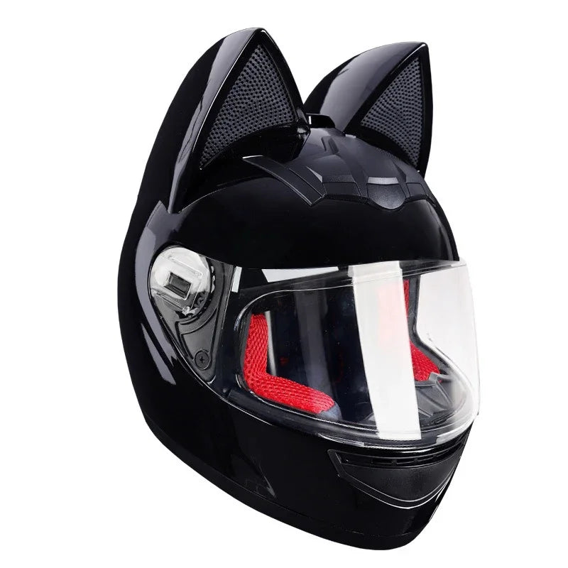 Cat Ear Full Face Motorcycle Helmet with Removable Ears