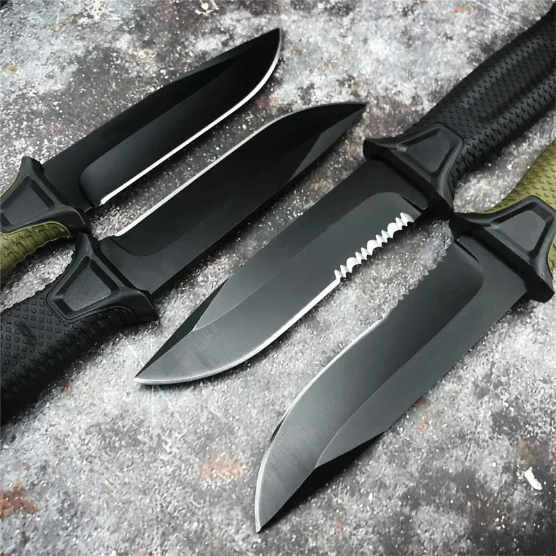 Full Tang Fixed Blade Knife with Ergonomic Rubber Handle