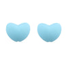 A pair of light blue silicone heart beads for DIY jewelry making