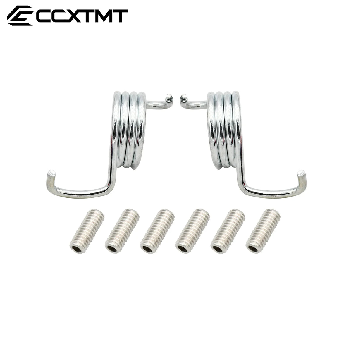Set of silver CNC aluminum foot pegs and corresponding bolts for Yamaha dirt bikes