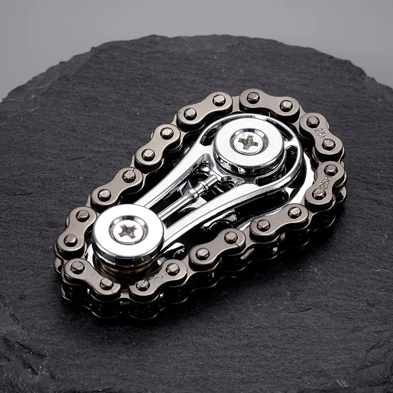 Metal Chain Sprocket Fidget Spinner for Stress Relief