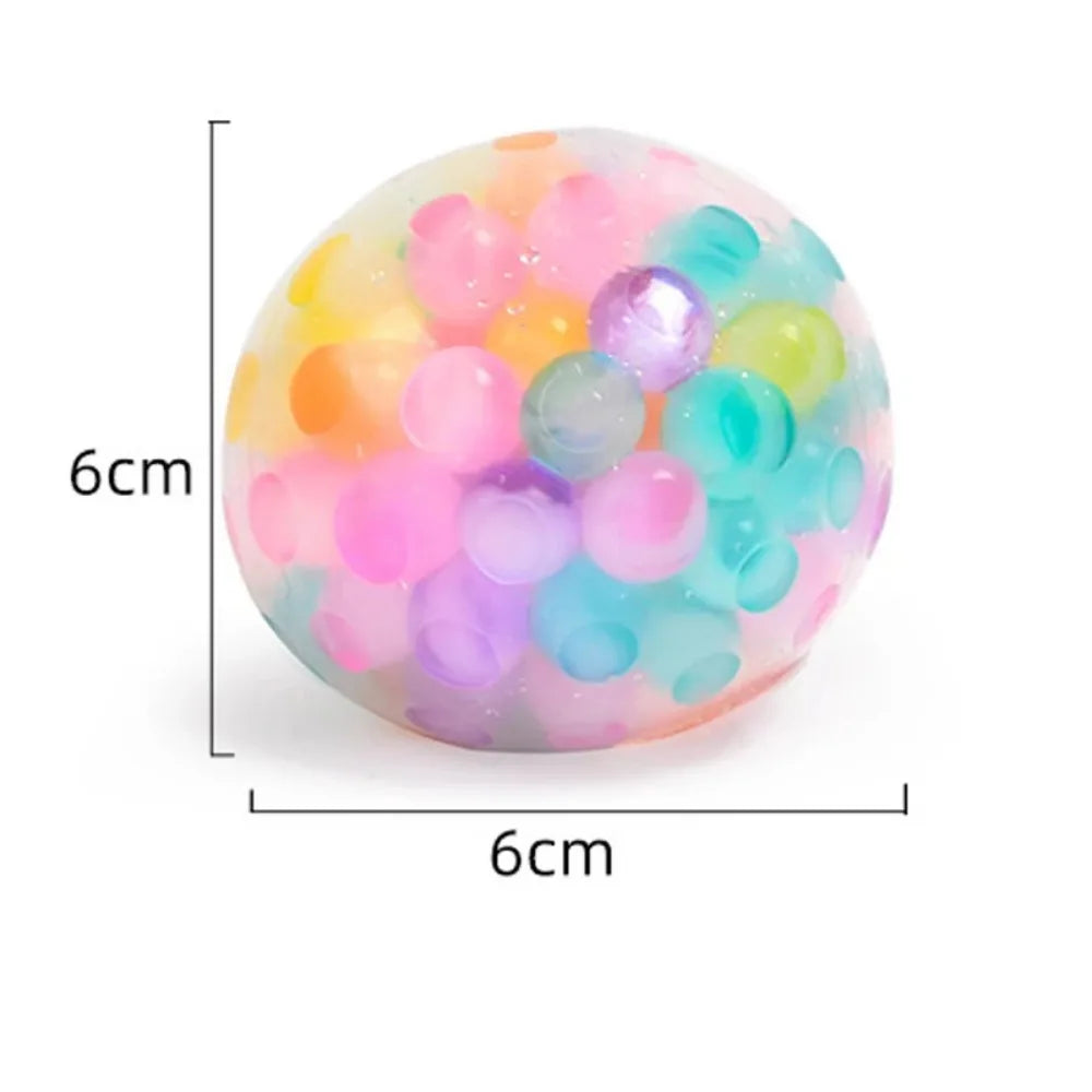 Rainbow Bead Squishy Fidget Ball for Stress Relief