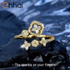 Asymmetrical Clover Moissanite Ring in 14K Gold Filled