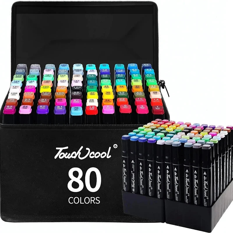 Double-Headed Art Marker Set for Drawing, Sketching & Manga