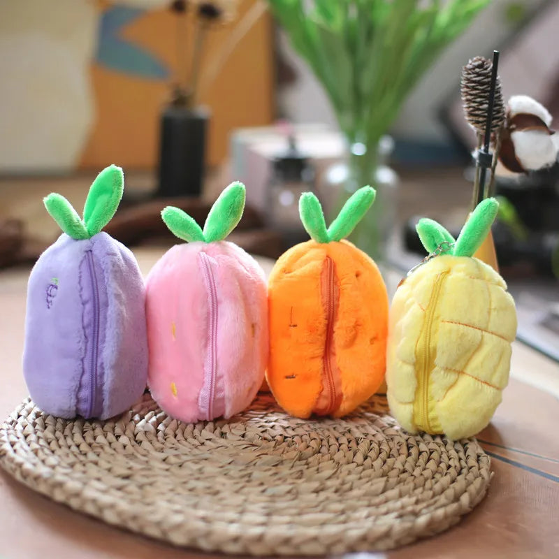 Kawaii Fruit Bunny Plush Toy - Cute Carrot & Strawberry Design