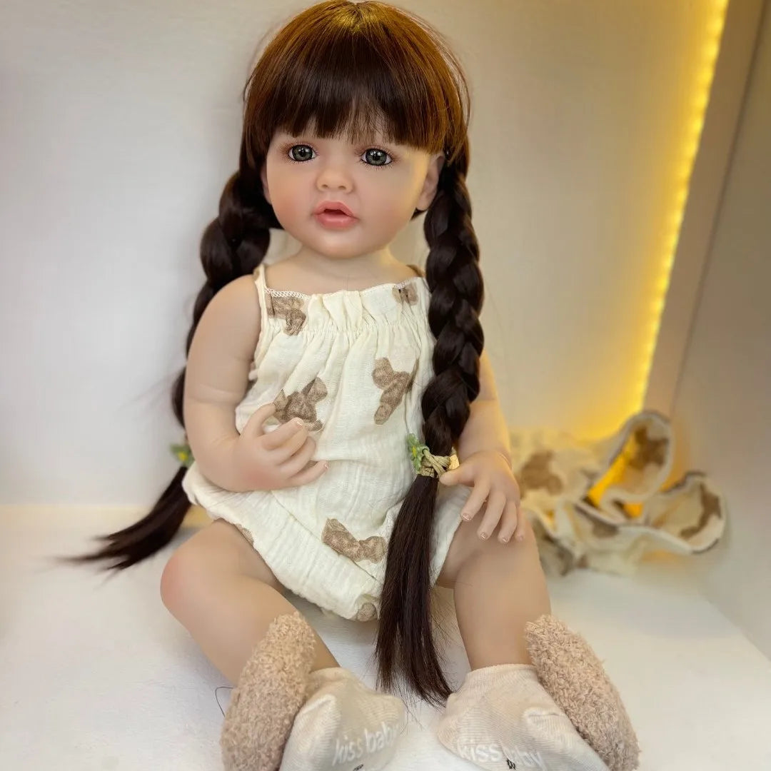 Lifelike Reborn Baby Girl Doll with Soft Silicone Body