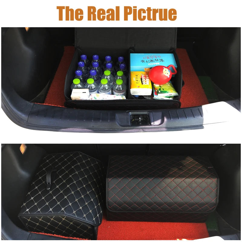 Folding PU Leather Car Trunk Organizer