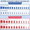 A collection of 52 pieces of metric and SAE bolt and nut thread checkers, including coarse and fine threads.