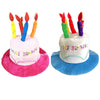 Novelty Birthday Cake Hat with Candle Accent