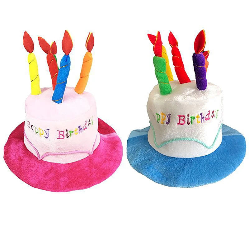Novelty Birthday Cake Hat with Candle Accent