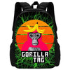 Cartoon Gorilla Kids School Backpack Set with Lunch Bag and Pencil Case