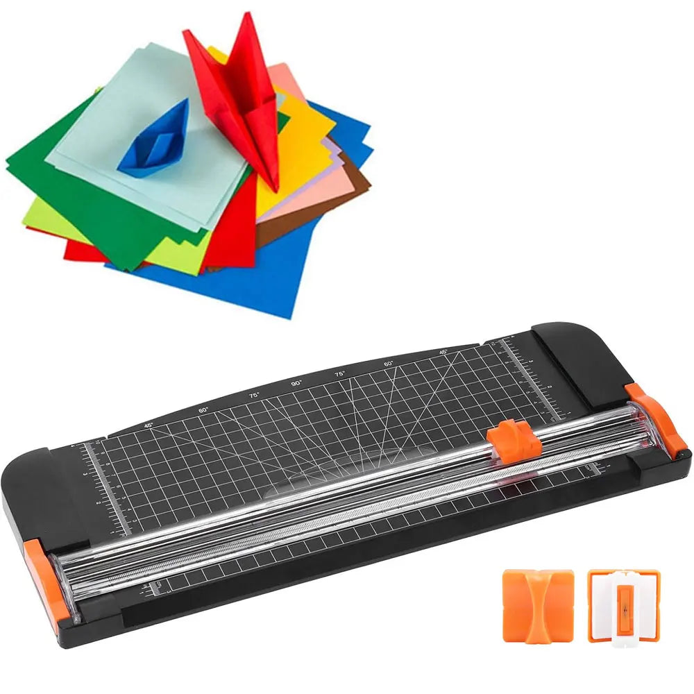 12-Inch Paper Cutter with Slide Rail and Safety Blade