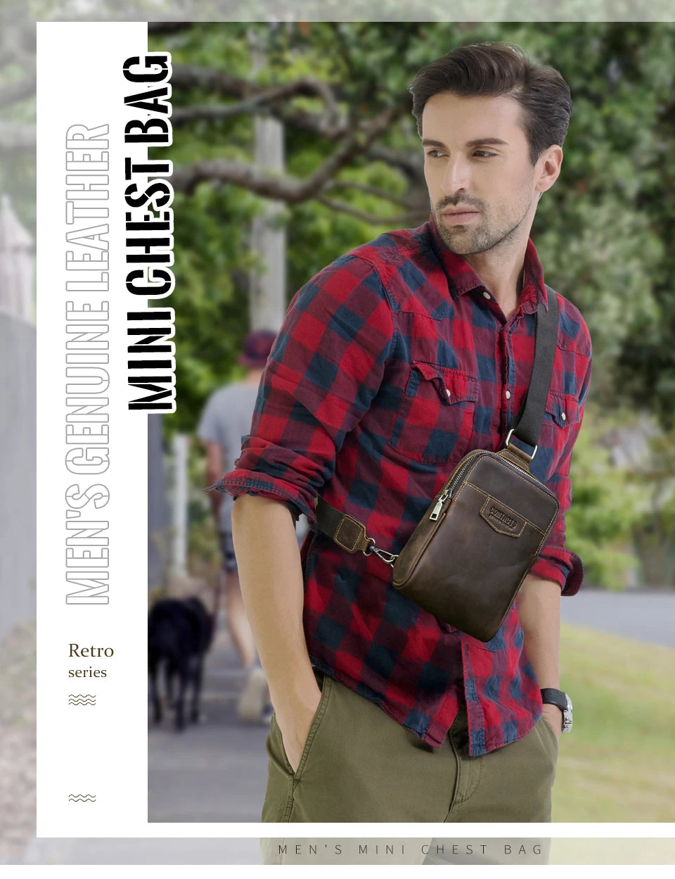 Genuine Leather Crossbody Sling Bag for Men
