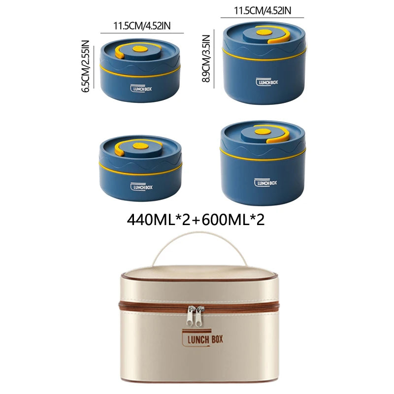 304 Stainless Steel Insulated Lunch Box with Carry Bag