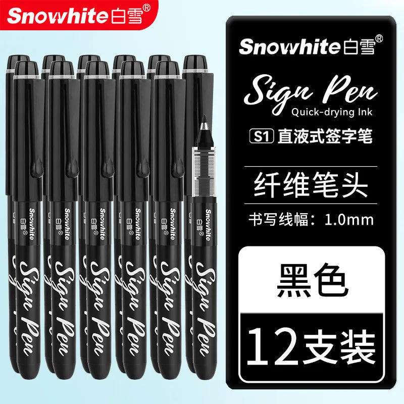 Snowhite Quick-Drying Sign Pen with 1.0mm Fiber Tip