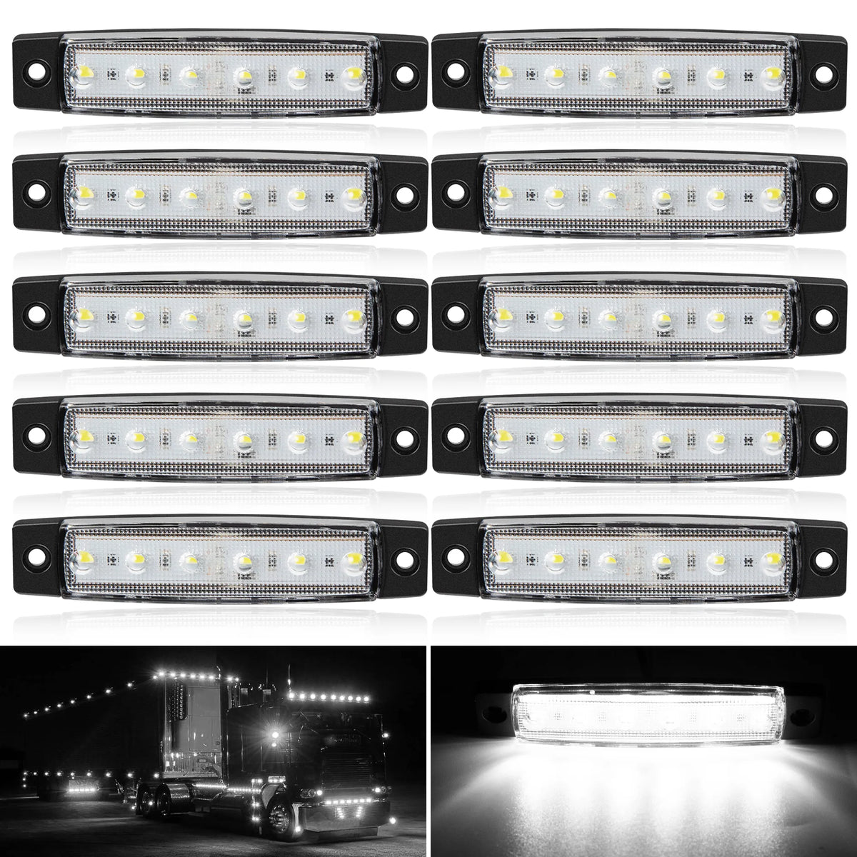 IP67 Waterproof LED Side Marker Lights (Set of 10)
