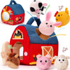 Interactive Plush Farm Barn with Stuffed Animals for Toddlers