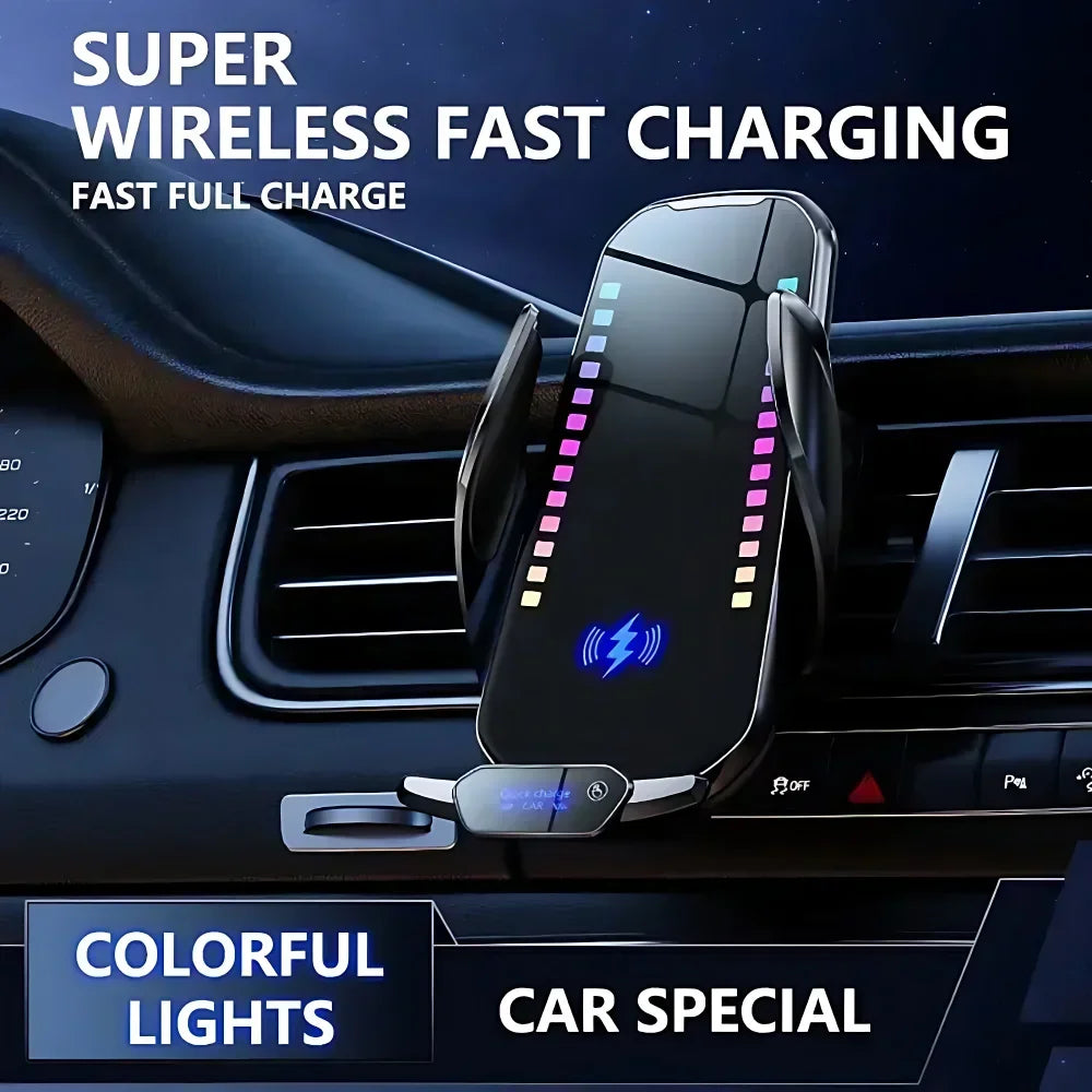 RGB Wireless Car Charger Mount for Vents and Dashboard