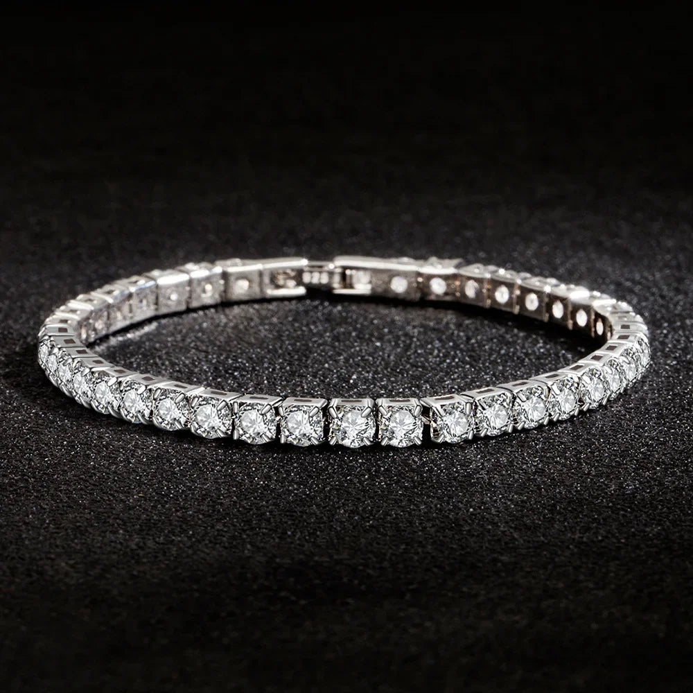 Sterling Silver Tennis Bracelet with Zircon Stones