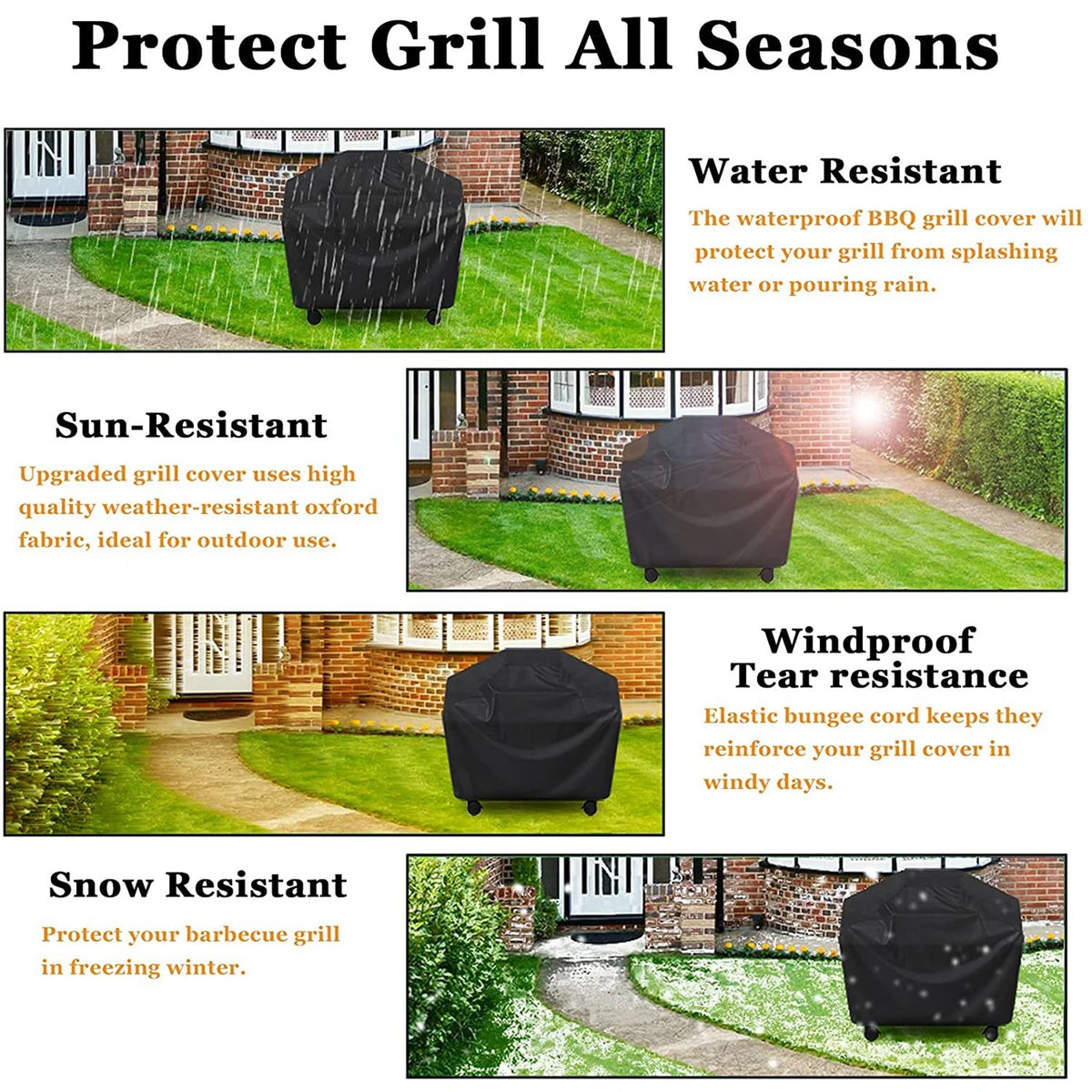 Heavy Duty Waterproof Grill Cover for Gas BBQ Grills