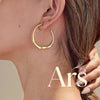 Large Hammered Gold Hoop Earrings