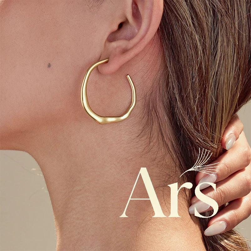 Large Hammered Gold Hoop Earrings