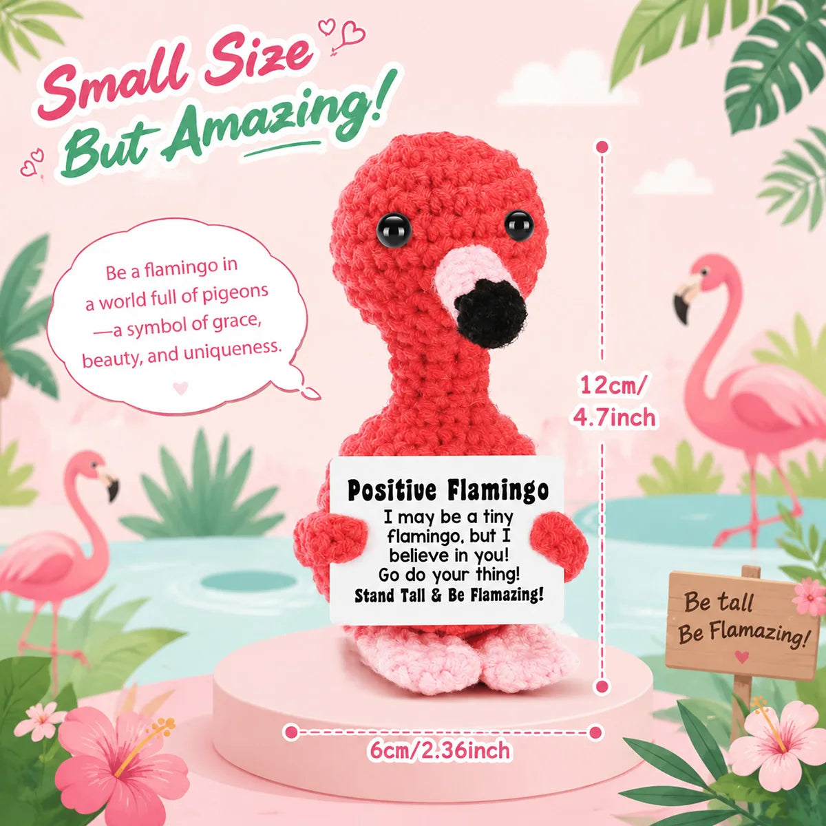 Handmade Crochet Amigurumi Doll with Love and Encouragement
