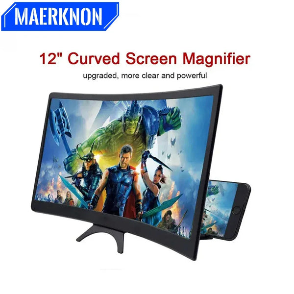 12-Inch Curved Phone Screen Magnifier for Hands-Free Viewing