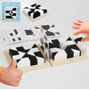 Wooden Geometric Shape Puzzle Blocks with Pattern Cards - Educational Logic Game for Kids