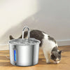 Stainless Steel Cat Water Fountain with LED Light