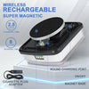 Wireless rechargeable super magnetic trailer tail lights showing the unit, charging time, and working time.