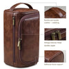 Hanging Leather Toiletry Bag with Durable Water-Resistant Design