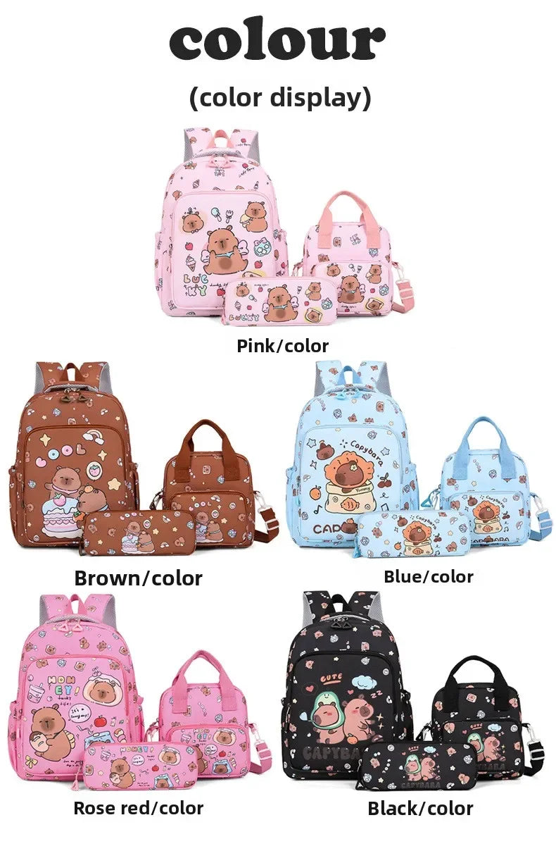 Capybara Cartoon Backpack Set for Kids