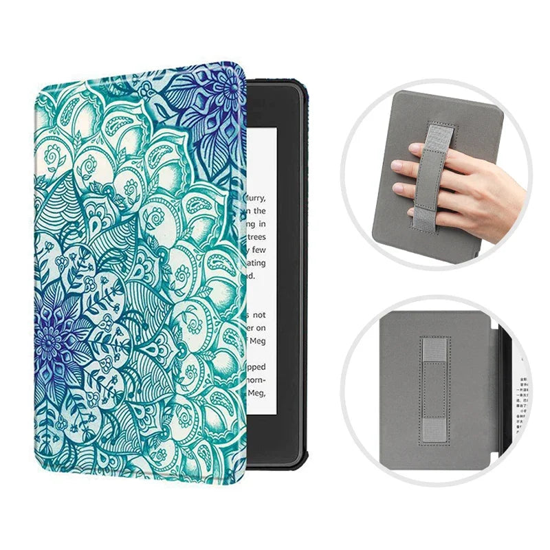 Premium Leather Case for Kindle Paperwhite (2024) with Hand Strap & Auto Sleep/Wake