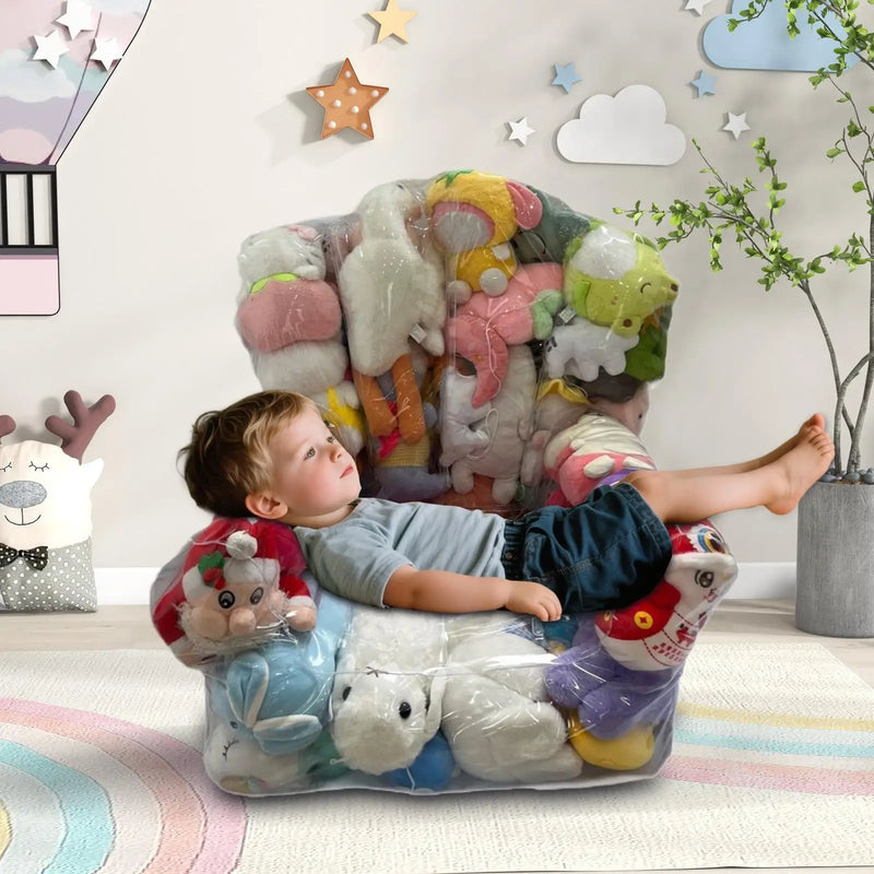 Saco de Granos de Almacenamiento Transparente e Impermeable para Peluches con Cremallera