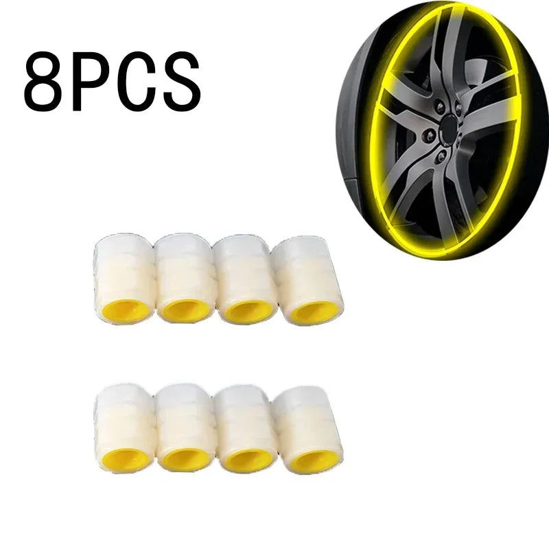 Glow-in-the-Dark Valve Caps for Car, Motorcycle & Bicycle Wheels (Set of 20)