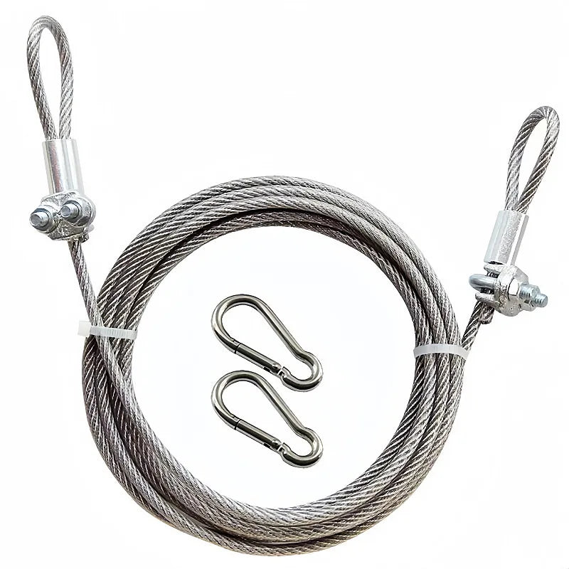 Cuerda de ropa de acero inoxidable resistente, enrollada y enlazada
