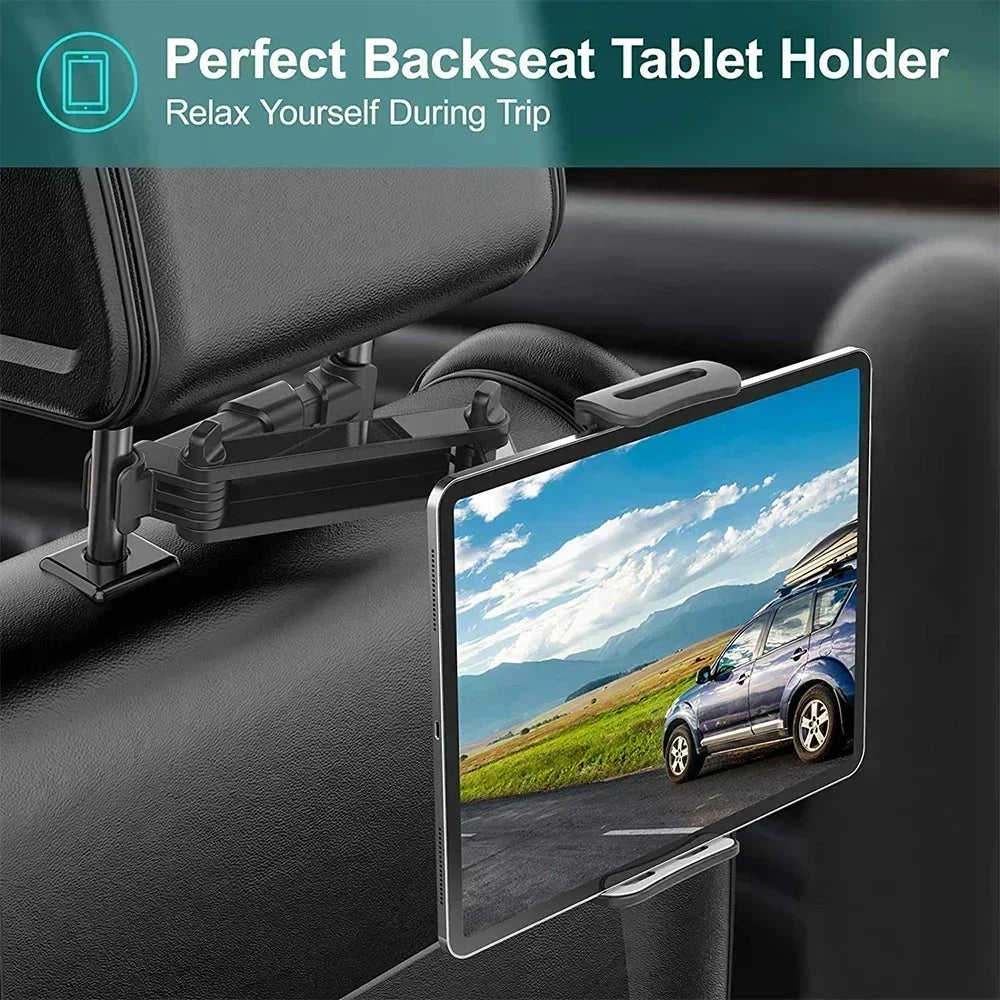 360° Universal Car Headrest Tablet &amp; Phone Mount