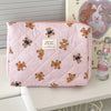 Striped Bear Large-Capacity Makeup Bag