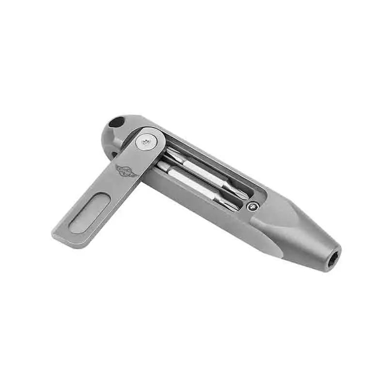 Titanium Alloy Mini Screwdriver with Magnetic Double-Ended Bits