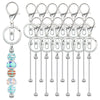 A set of silver metal beadable keychain bars for DIY jewelry making