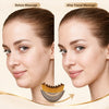Before and after images showing the effect of a facial massage on contours, resulting in a fresher and more defined look.