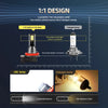 High-Performance LED Headlight Bulbs, 6000K Cool White, IP68 Waterproof (2-Pack)