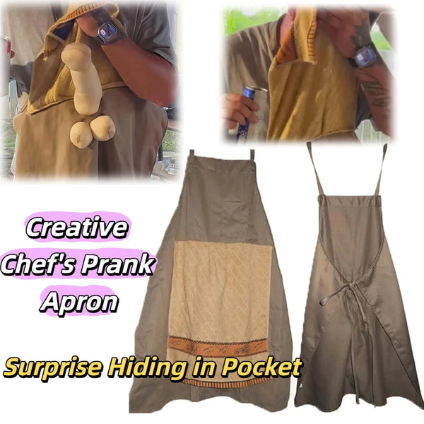 Novelty Chef Apron with Hidden Pocket Surprise