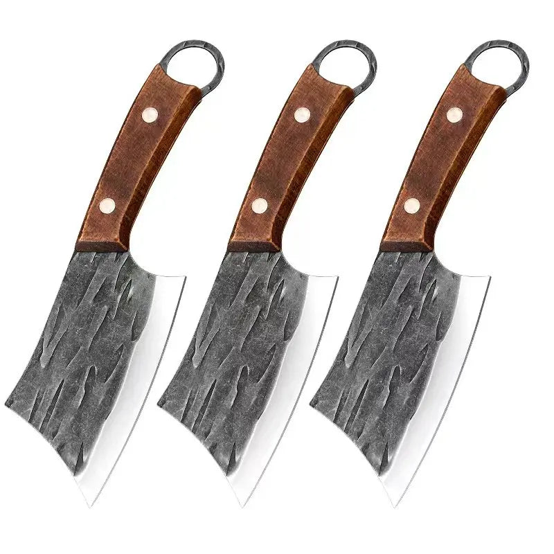 Couteau de Cuisine en Acier Inoxydable avec Manche en Bois