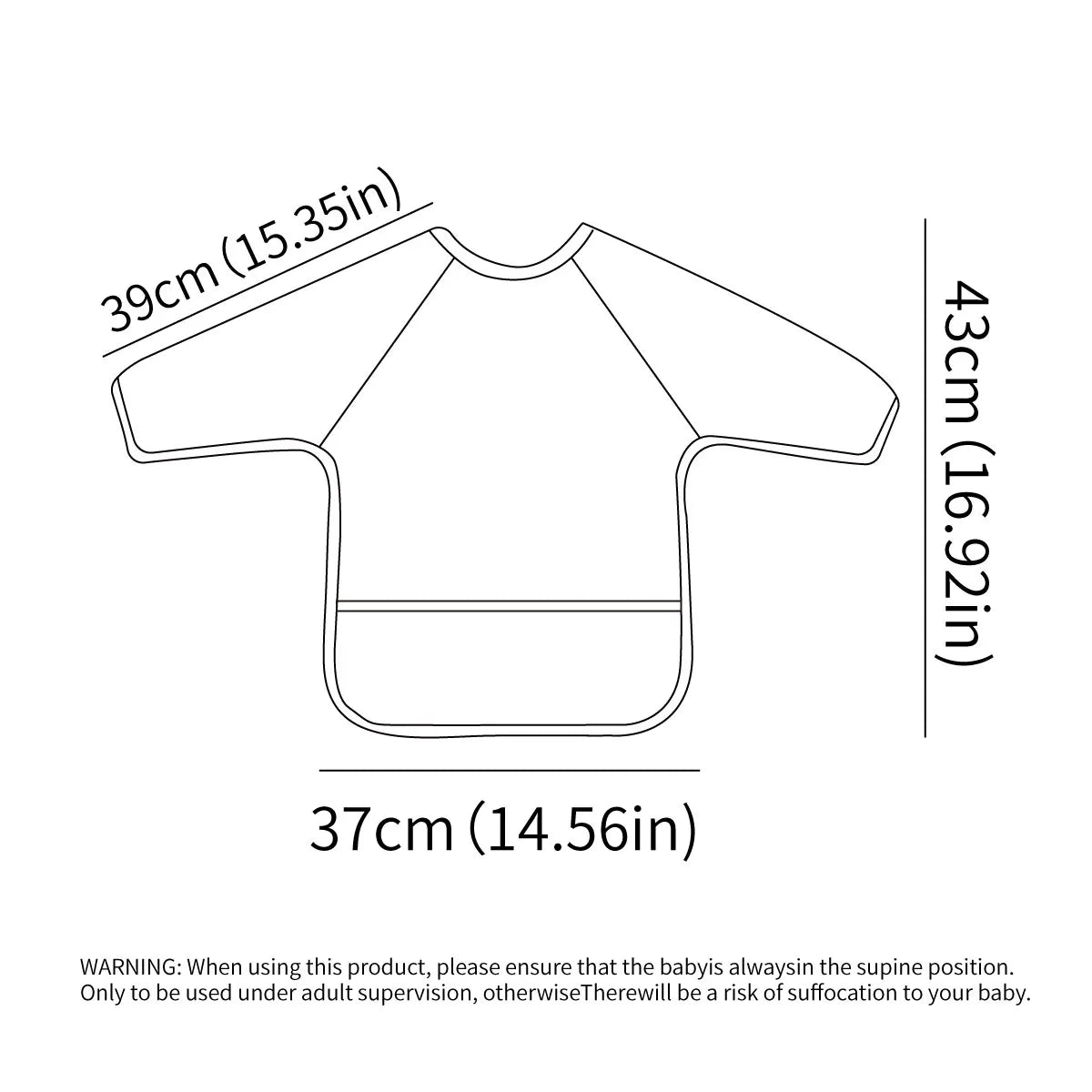 Waterproof Long-Sleeve Baby Bibs with Catch-All Pockets