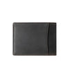 A dark gray men's genuine cowhide leather bifold wallet with a retro finish.