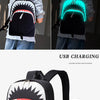 Shark Luminous USB Backpack with Anti-Theft Design