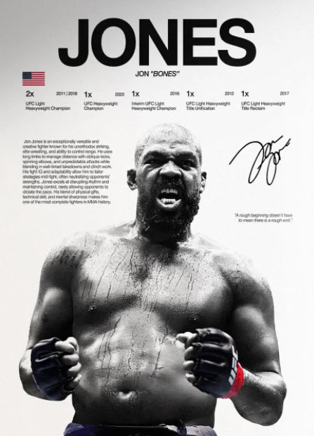 UFC Fighter Canvas Wall Art - MMA Boxing Poster for Gym & Man Cave Decor